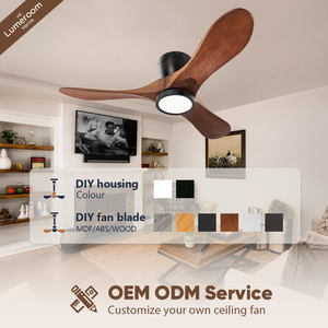 Mid Century Modern 42 Inch <b>Ceiling</b> Fan with <b>Light</b> Solid Wood Blade Design 3 Blade Quiet DC Motor <b>Remote</b> <b>Control</b> for Home - Product Image 4