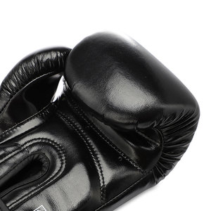 Guantes de boxeo profesionales con logotipo personalizado Cuero sintético negro con color de tiempo Origen de peso ODM - Product Image 6