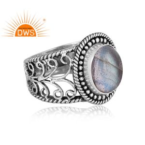 Meilleure vente en argent Sterling oxydé doublet labradorite cristal pierre précieuse bague de déclaration bijoux personnalisés pour les femmes cadeau pour elle - Product Image 3