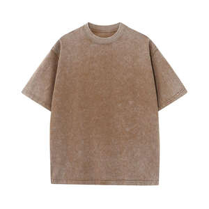 T-shirt en coton délavé à l'acide personnalisé OEM pour hommes, de grande taille, avec impression graphique vintage, logo, style décontracté pour l'été - Product Image 5