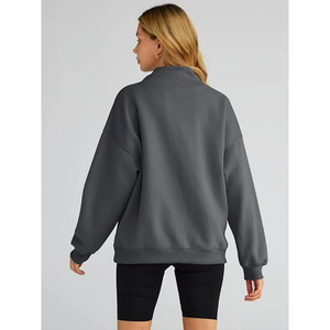 Sudadera de mujer de manga larga de algodón con logotipo personalizado de alta calidad, ropa informal sostenible transpirable, sudadera Lisa para mujer - Product Image 6