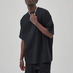 Heavy Weight <b>Black</b> <b>T</b> <b>Shirt</b> Logo Cotton Tshirt Custom Oversized <b>Plain</b> <b>T</b>-<b>shirt</b> for men - Product Image 2
