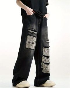 Jeans délavés pour hommes, style vintage automne-hiver, coupe classique, écologiques, 100% coton, confortables, durables, pour le bureau et les sorties - Product Image 6