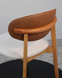 Modern Solid Wood <b>Dining</b> <b>Chair</b> Upholstered Seat and Backrest Leisure Side <b>Chair</b> for Restaurant Cafe Hotel - Product Image 4