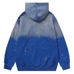 Vente en gros Streetwear avec patch de broderie en coton unisexe surdimensionné délavé à l'acide personnalisé sweats à capuche zippés pour hommes - Product Image 2