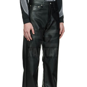 Pantalon en cuir pour homme avec logo personnalisé, durable, confortable, en cuir véritable, design élégant, style classique pour homme - Product Image 6