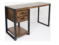 2025 vente chaude moderne palissandre et fer bureau d'étude en bois massif avec 2 tiroirs bureau à domicile et salle à manger ordinateur/ordinateur portable/bureau Table