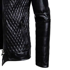 Veste en toile et cuir pour homme, écologique, très bien cotée, grande taille, style streetwear, manteau d'hiver, logo frontal, coupe-vent, respirant - Product Image 6