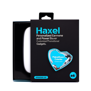 หูฟัง Haxel แบบปรับแต่งได้และพาวเวอร์แบงค์ อุปกรณ์ส่งเสริมการขายที่ออกแบบได้ตามต้องการ - Product Image 3