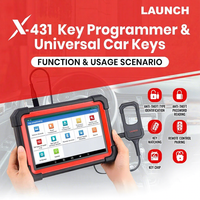 Programador de Llaves LAUNCH X431 y Paquete de 4 Llaves Inteligentes para Cerrajeros Profesionales, Herramienta para Cerrajeros de Automóviles