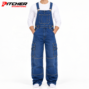 Wholesale <b>Mens</b> Denim Bib Overalls Cotton Denim Adjustable Straps <b>for</b> Retailers Private Label Bulk Supply - Product Image 1