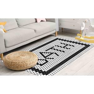 Printed <b>Rug</b> - Modern Black and White Bath <b>Rug</b> for Indoor and Outdoor Use,Luxury Velvet <b>Rug</b> - Product Image 4
