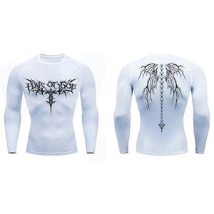 เสื้อยืดรัดรูปสำหรับผู้ชายเสื้อผ้าออกกำลังกายแห้งเร็วแบบปรับแต่งได้ - Product Image 5