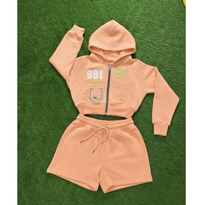 Custom Cropped Polyester/Cotton Men's hoodie Shorts <b>Sets</b> Printed Clothing <b>Knitted</b> Heavyweight Boxy Breathable <b>set</b> - Product Image 1