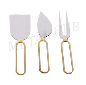 Ensemble de couteaux à fromage en acier inoxydable de qualité supérieure avec manche en fil métallique élégant pour le divertissement et l'utilisation en cuisine d'Inde - Product Image 1