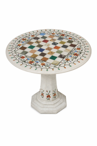 <b>Chess</b> <b>Board</b> and flowers inlaid Table with colorful hardstones (parchin kari) - Product Image 6