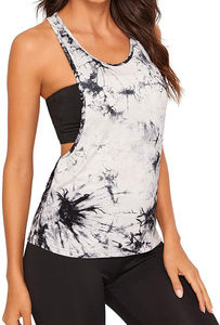 Women's Breathable Fitness Vest Knitted Gym Yoga Tank <b>Top</b> for Dance Sport Casual Use Featuring Bow Collar Front Hollow <b>Feathers</b> - Product Image 3