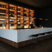 Panneau de quartz artificiel effet marbre vert sauge, grand format moderne 3200x1600mm, durable, écologique, pour usage hôtelier, garantie 5 ans