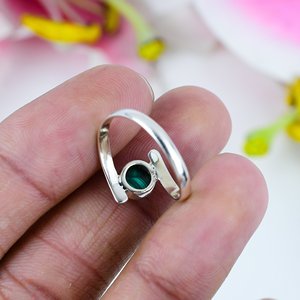 New Arrival Handmade 925 Solid Sterling Silver <b>Ring</b> Vintage Silver Plated Natural Malachite Gemstone Trendy Bezel <b>Fine</b> <b>Rings</b> - Product Image 2