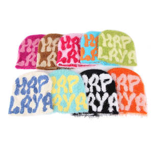 Custom Y2K Custom Your Own Logo Mohair Beanies Custom Adult 100% Acrylic Knit Jacquard Beanie Hats - Product Image 2
