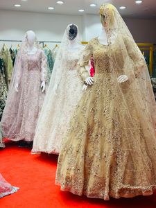 Robe longue ethnique indienne Anarkali pour femmes vêtements de fête adultes fantaisie broderie filet Dupatta en filet - Product Image 6