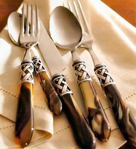 Cuerno de búfalo y madera, herramientas para ensaladas ecológicas de 4 piezas, cucharas para café, té, bebidas, disfrute a la hora de comer - Product Image 2