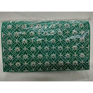 Embrayage en toile pour femmes à la mode avec haut à fermeture éclair à la mode Zari broderie Semi pierres précieuses perle chaîne perles serrure décoration - Product Image 2