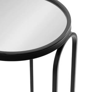 Pomeroy Glam Round Metal Accent <b>Table</b> with <b>Mirrored</b> Top Black Decorative Side <b>Table</b> for Living Room Bedroom Entryway Home Decor - Product Image 5