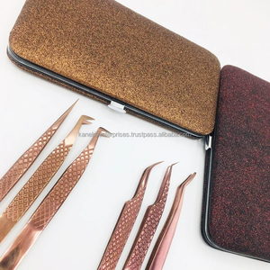 แหนบต่อขนตาเพิ่มวอลลุ่มปลายสแตนเลสปลายงอขนาด45 90ลิตรฉลากส่วนตัวสีโรสโกลด์ - Product Image 1