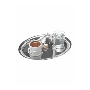 Juego de café turco ovalado con tazas y jarras de metal reutilizables, incluye un encantador soporte. - Product Image 1