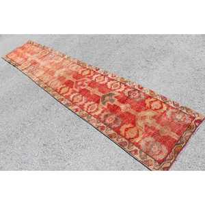 Tapis turc Herki rouge uni, 2,2 x 11,6 pieds, type runner - Product Image 4