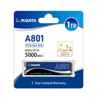 SSD, Solid State Drive, RIDATA A801 SSD PCIe Gen4 NVMe M.2 2280 Internal, baca/tulis hingga 5000/4800 MB/s (500GB 1TB 2TB 4TB)