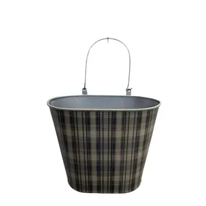 Cubo de maceta colgante ovalado galvanizado, maceta de gran tamaño de Color plateado, maceta de diseño de aspecto elegante para decoración del hogar personalizada - Product Image 1