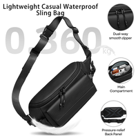 Nouveau style 2026 – Sac bandoulière/poitrine unisexe en tissu Oxford noir avec fermeture éclair, résistant à l'eau, idéal pour les trajets quotidiens en extérieur – OEM