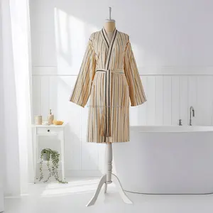 Bata de Baño Tejida 100% Algodón para Mujer y Hombre, Transpirable, de Secado Rápido, Larga, para Verano/Primavera, Hecha en Turquía - Product Image 5