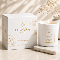 Caja de Regalo de Cartón con Logotipo Personalizado, Diseño Floral en Relieve, Color Negro Mate, Precio Competitivo de Fábrica, Caja de Alta Gama para Velas