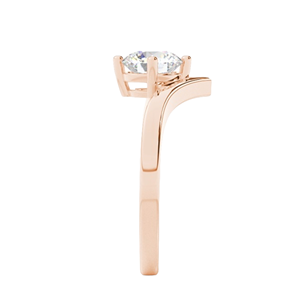 Bague de fiançailles solitaire en or rose 14 carats pour femme avec sertissage de diamants Bijoux 10 carats - Product Image 4