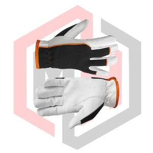 Gants de mécanicien en cuir, anti-vibration, antidérapants, poignet en tricot, protection des mains, cuir fendu personnalisé - Product Image 5