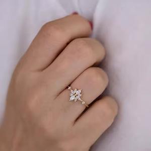 คอลเลกชันใหม่ เพชร ทองคำ 14 กะรัต (9.500 กรัม) พร้อมวงแหวนแบบไมโครเพรง สำหรับเป็นของขวัญวันครบรอบ จากอินเดีย - Product Image 5