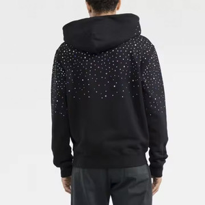 เสื้อฮู้ดผ้าฝ้ายฟลีซคุณภาพสูงสีสันสดใสประดับเพชรสำหรับผู้ชาย ฤดูหนาว หนานุ่ม ตกแต่งด้วยคริสตัล เป็นมิตรต่อสิ่งแวดล้อม - Product Image 3