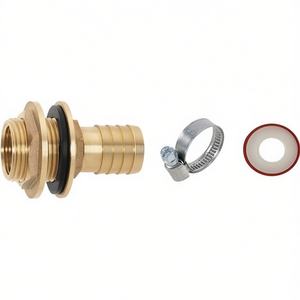 ชุดเชื่อมต่อถังเก็บน้ำฝน GEKA ขนาด 1 นิ้ว ทำจากทองเหลือง พร้อมเกลียวในขนาด 25 มม. และข้อต่อสายยางรดน้ำขนาด 3/4 นิ้ว - Product Image 3