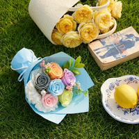 Savon artisanal en forme de rose, bouquet artificiel en gros, toucher réel, doux, parfumé, longue durée, respectueux de l'environnement, plus de 27 couleurs, vente en gros