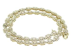 Cadena Cubana de Oro Amarillo de 10K con Diamantes Cultivados en Laboratorio, Elegante Collar con Incrustaciones de Diamantes para Hombre, Estilo Hip Hop y Urbano - Product Image 1