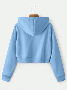 Sudadera Corta con Cremallera para Mujer, de Alta Calidad, con Mangas Largas, Estampado de Calidad, Diseño Sólido, Transpirable, para Mujeres/Niñas - Product Image 5