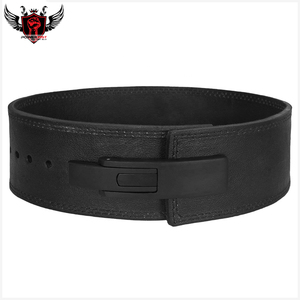 เข็มขัดยกน้ำหนักหนังเทียม10มม. สีดำเรียบง่ายพร้อมโลโก้ปรับแต่งได้สำหรับยกน้ำหนัก - Product Image 5