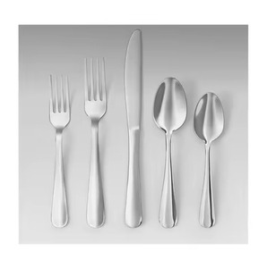 Juego de Cubiertos de Acero Inoxidable Plateado con Acabado Espejo, Cuchara, Tenedor, Cuchillo, Vajilla Elegante para Bodas - Product Image 2