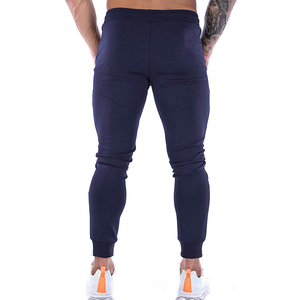 Pantalon de survêtement bleu marine pour homme avec empiècements latéraux gris, taille élastique, cordon de serrage, joggers décontractés, respirant, en spandex et polyester - Product Image 6