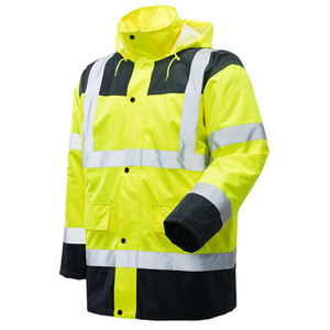 Chaqueta protectora de seguridad reflectante impermeable de alta visibilidad de alta calidad 300D Oxford ropa de trabajo recubierta de PU ropa de lluvia de alta visibilidad - Product Image 2