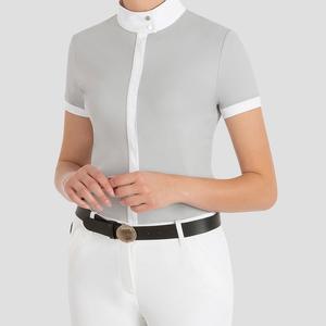 Camisa ecuestre más vendida Baselayer Top Stand Collar Sleek Fit Show Shirts Fabricación de ropa de equitación personalizada - Product Image 6