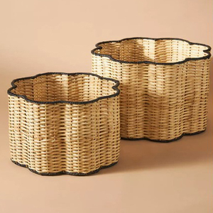 Cesta de Almacenamiento de Ratán Tejido de Alta Calidad con Acabado Color Marrón y Asa para Cocina, Uso en Hogar, Hotel y Restaurante - Product Image 3